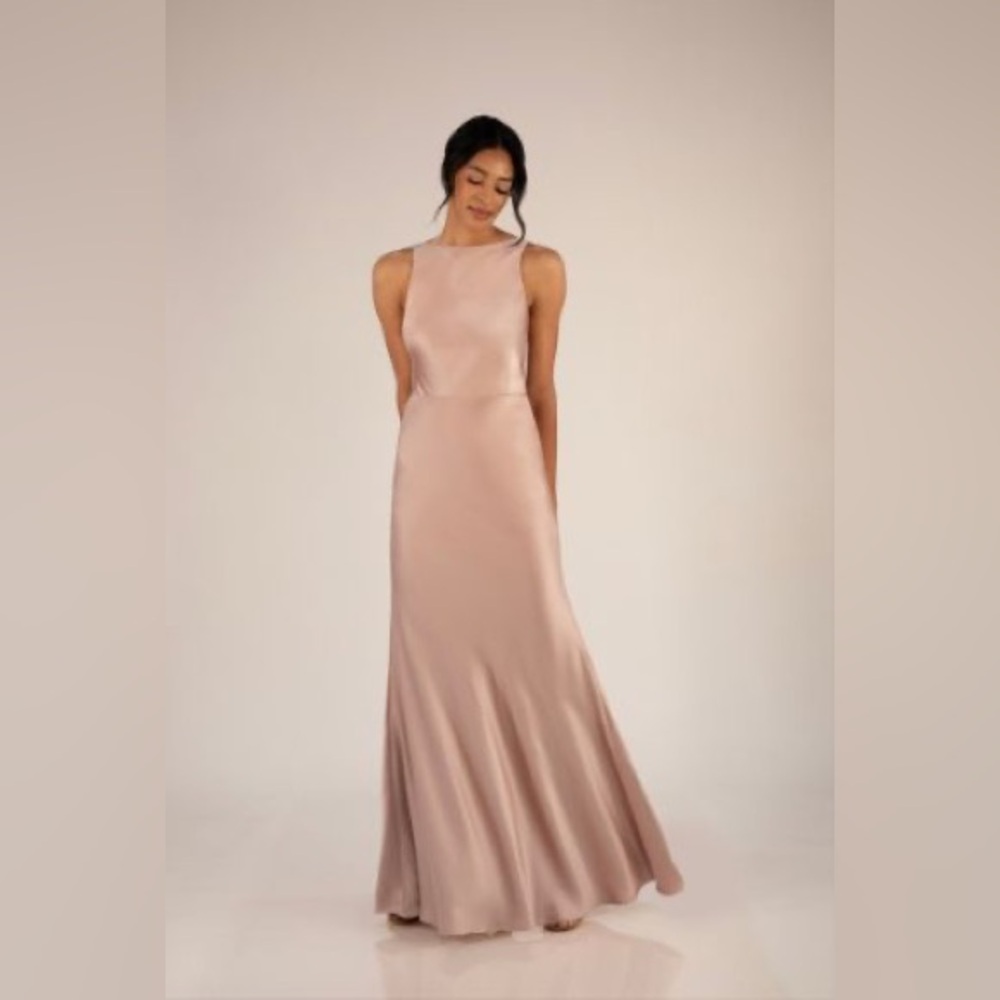 Anthropologie Bhldn x Ghost London Satin Blush Bridesmaid Evening Dress